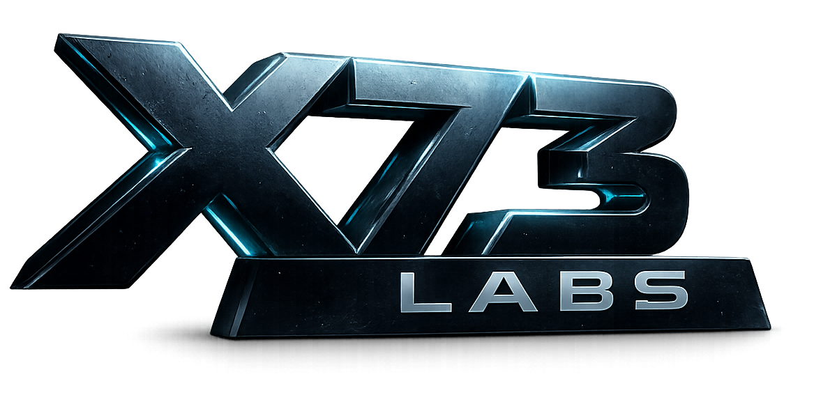 Futuristic X73 Labs logo design